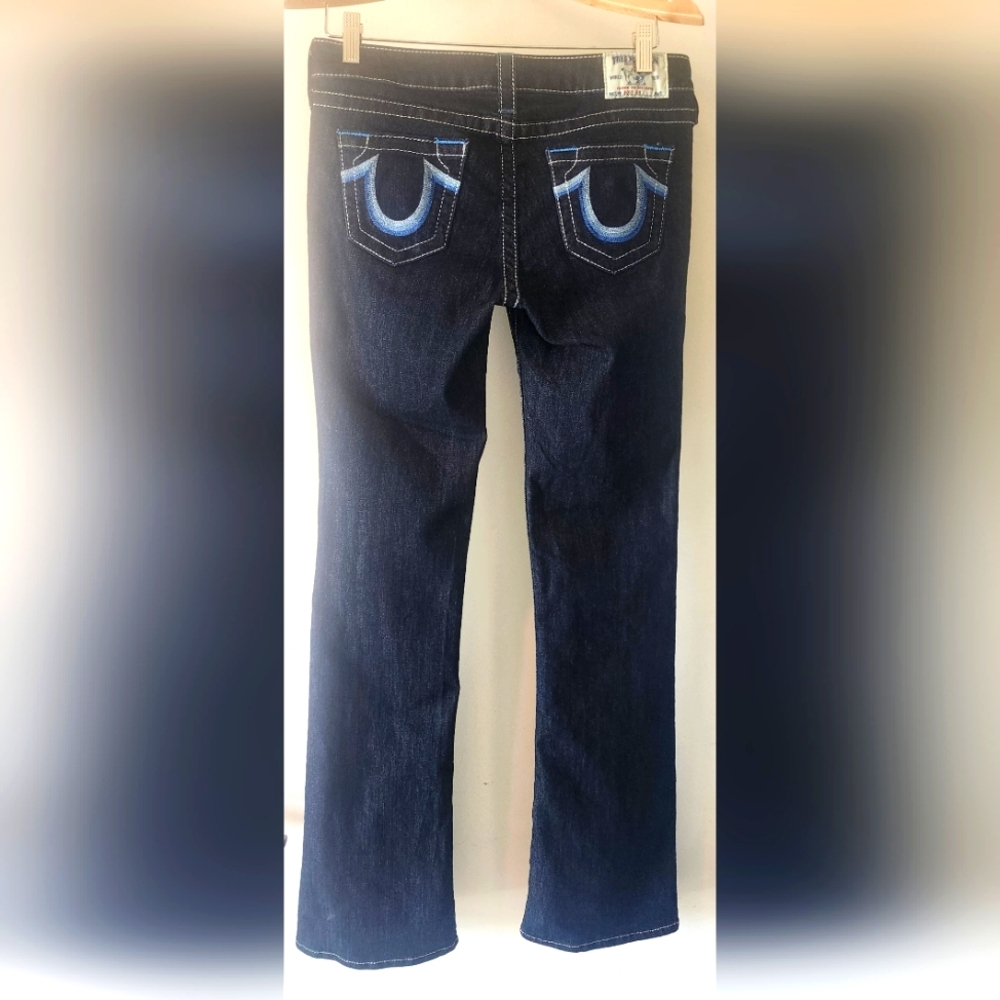 True Religion Dark Denim Jeans Boot Cut Size 28